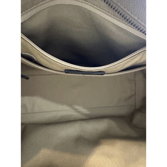 Rebecca Minkoff Gabby Leather Satchel Tote Large Shoulder Bag Beige Clean Lined - Picture 5 of 16